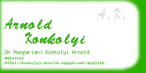arnold konkolyi business card